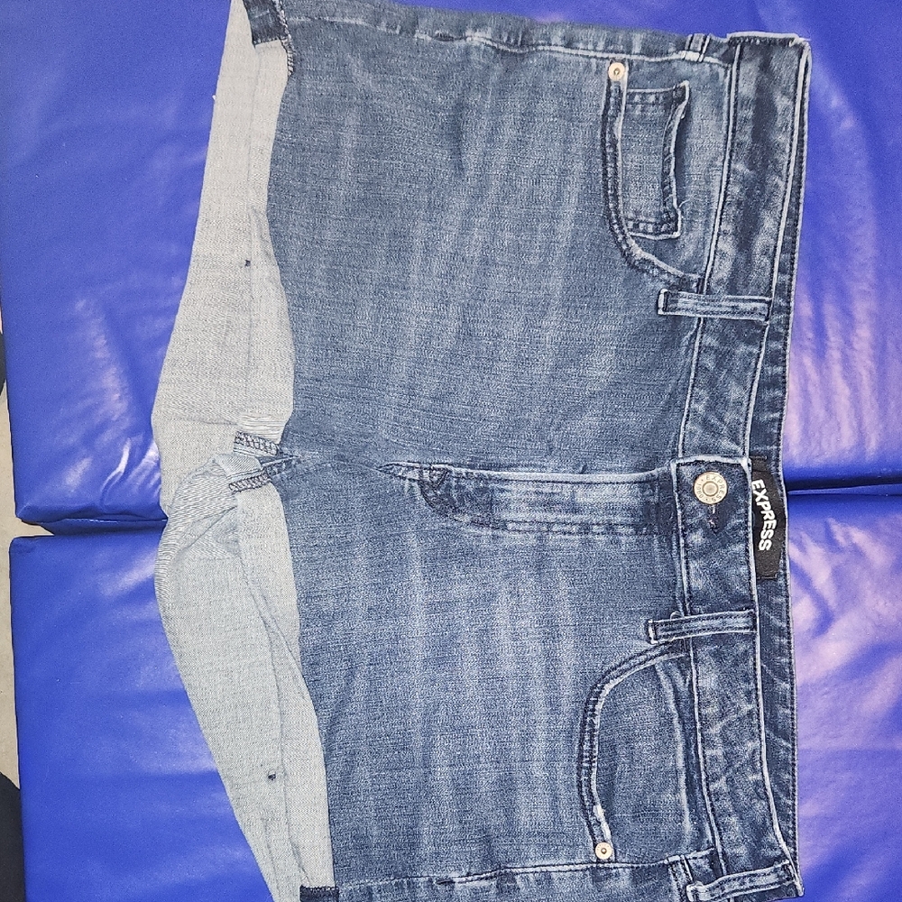 Express Dark Blue Denim Shorts